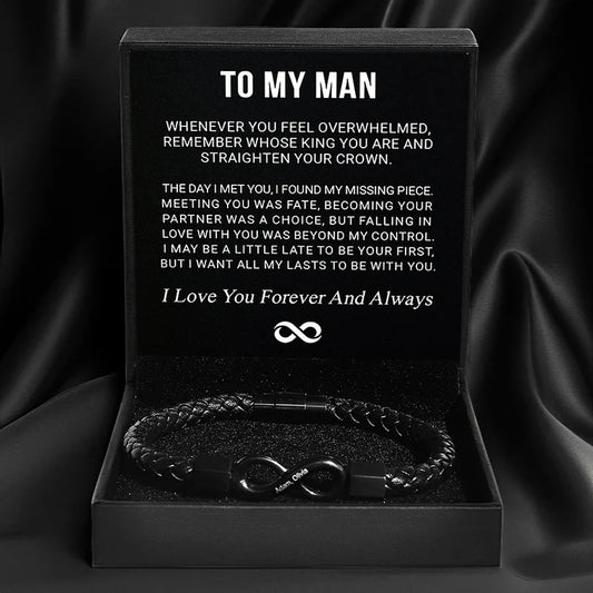 "To My Man" Infinity Love Personalized Bracelet