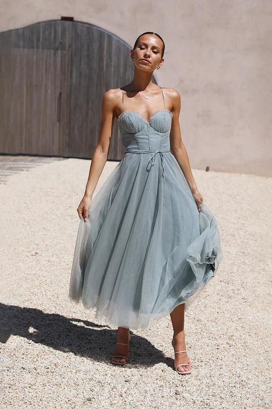 Elegant Sage Midi Dress