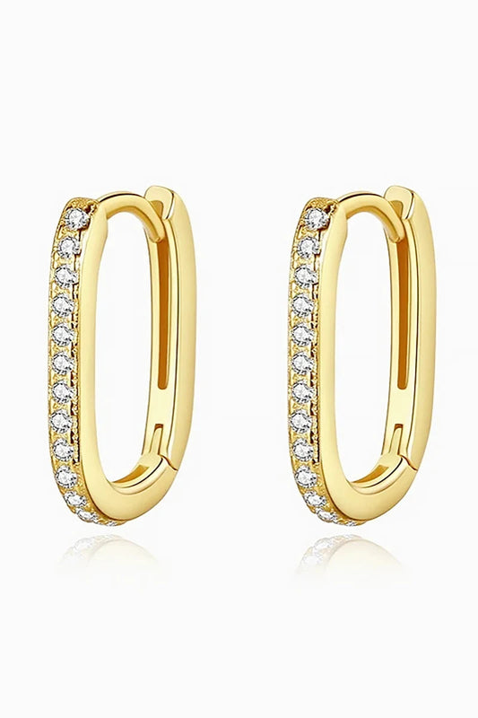 Gold Gemstone Hoop Earrings