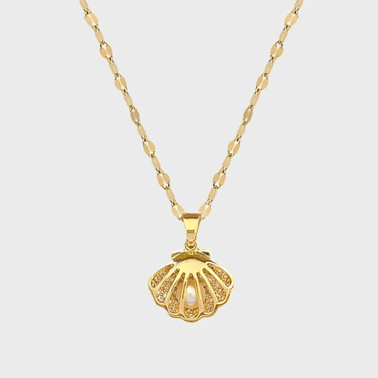 Ocean Pearl Charm Necklace